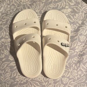 CROCS  Cream Slide Sandals